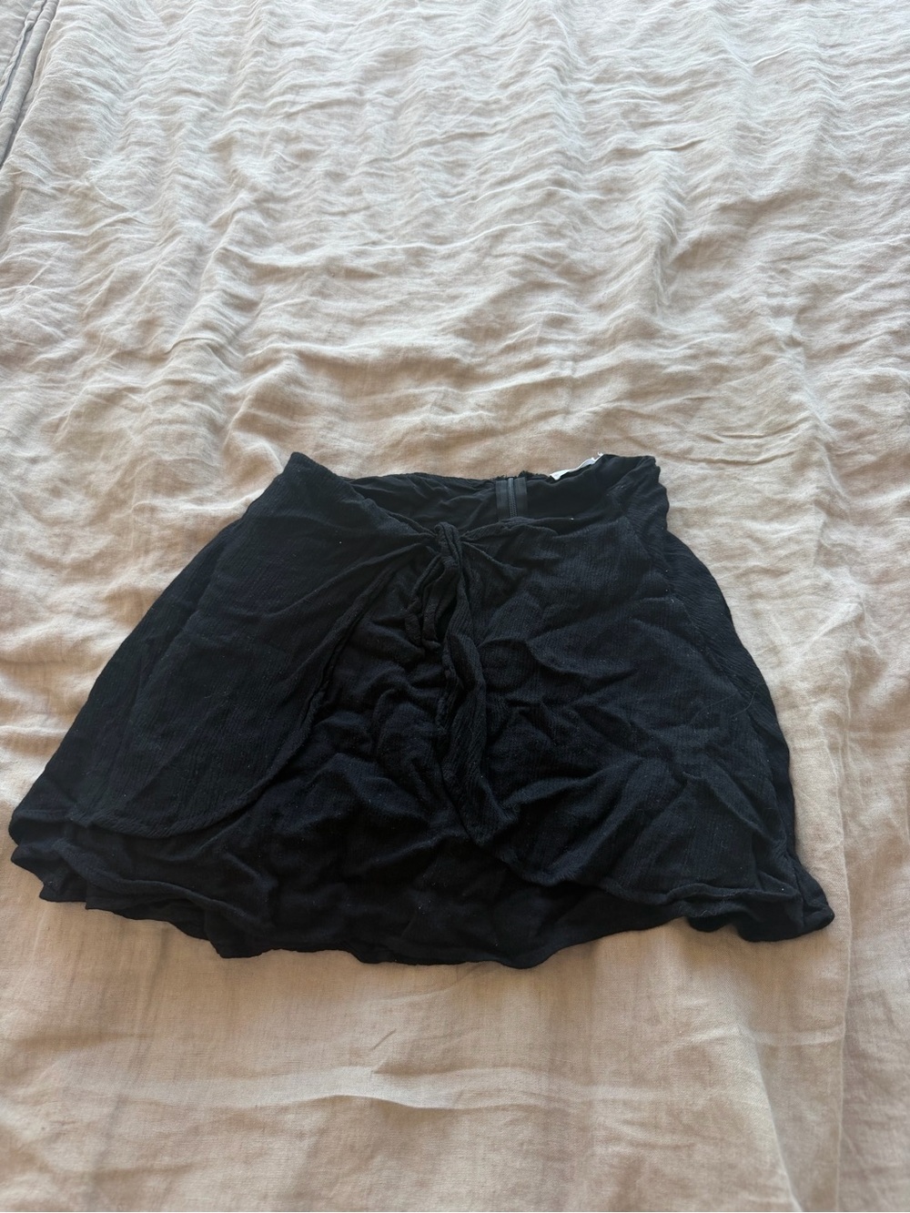 free people Black Tie-Front Circle Mini Skirt